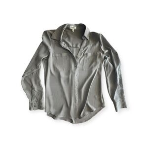 Express Women’s Portofino Slim Fit Button Up Gray Sz. Small